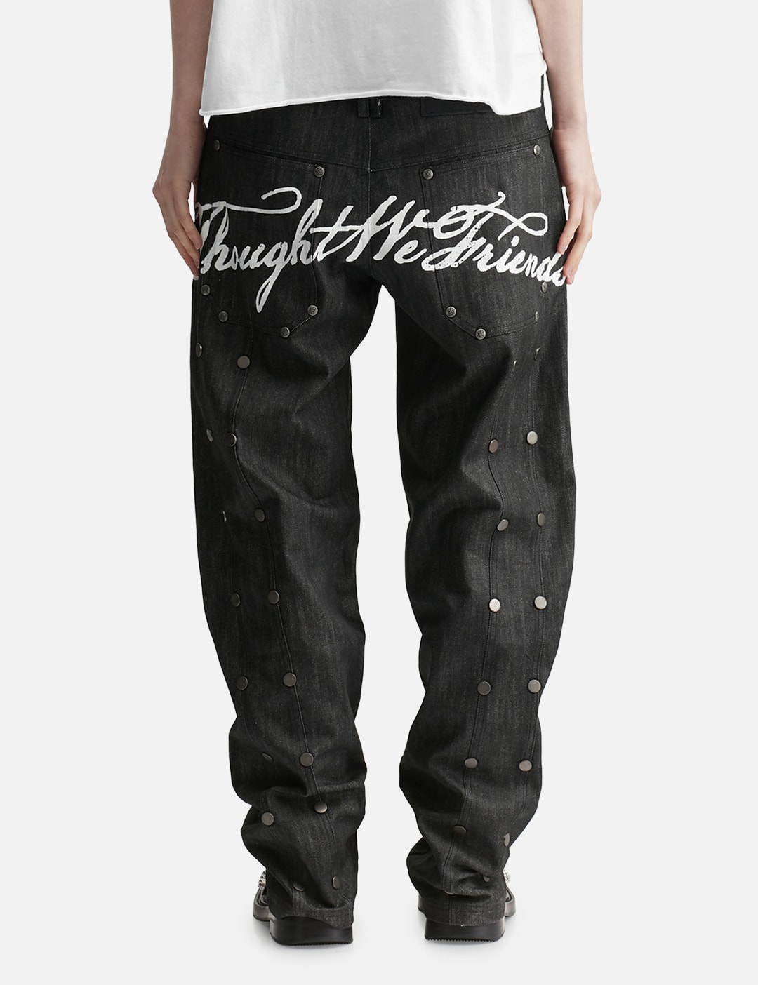 "Gideon" Double-Layered Workpants In Japanese Raw Black Denim view 10