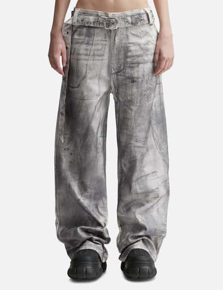 FINE CHAOS Waxed Double Belt Jeans