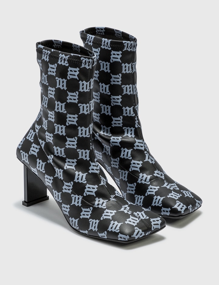 Square Toe Monogram Ankle Boots Placeholder Image