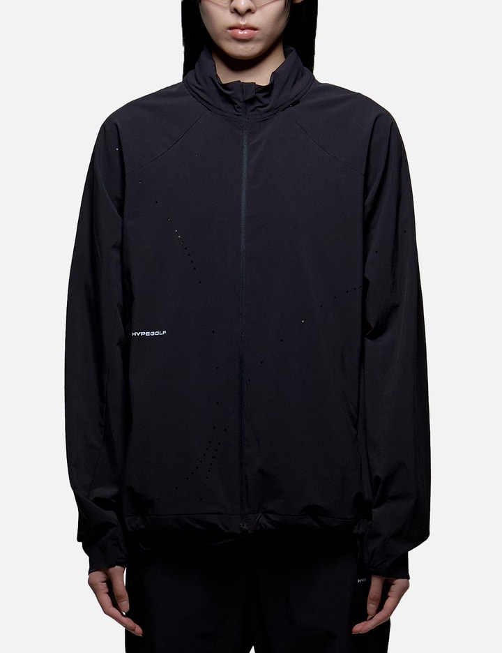 Hypegolf X Post Archive Faction (paf) Perforated Windbreaker In Black