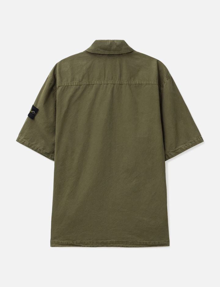 Stone Island Brushed Organic Cotton Canvas 'Old' Effect Shirt