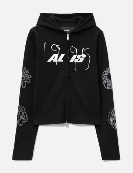 Nortey Rib Jersey Hoodie With Zipper And Embroidery view 7