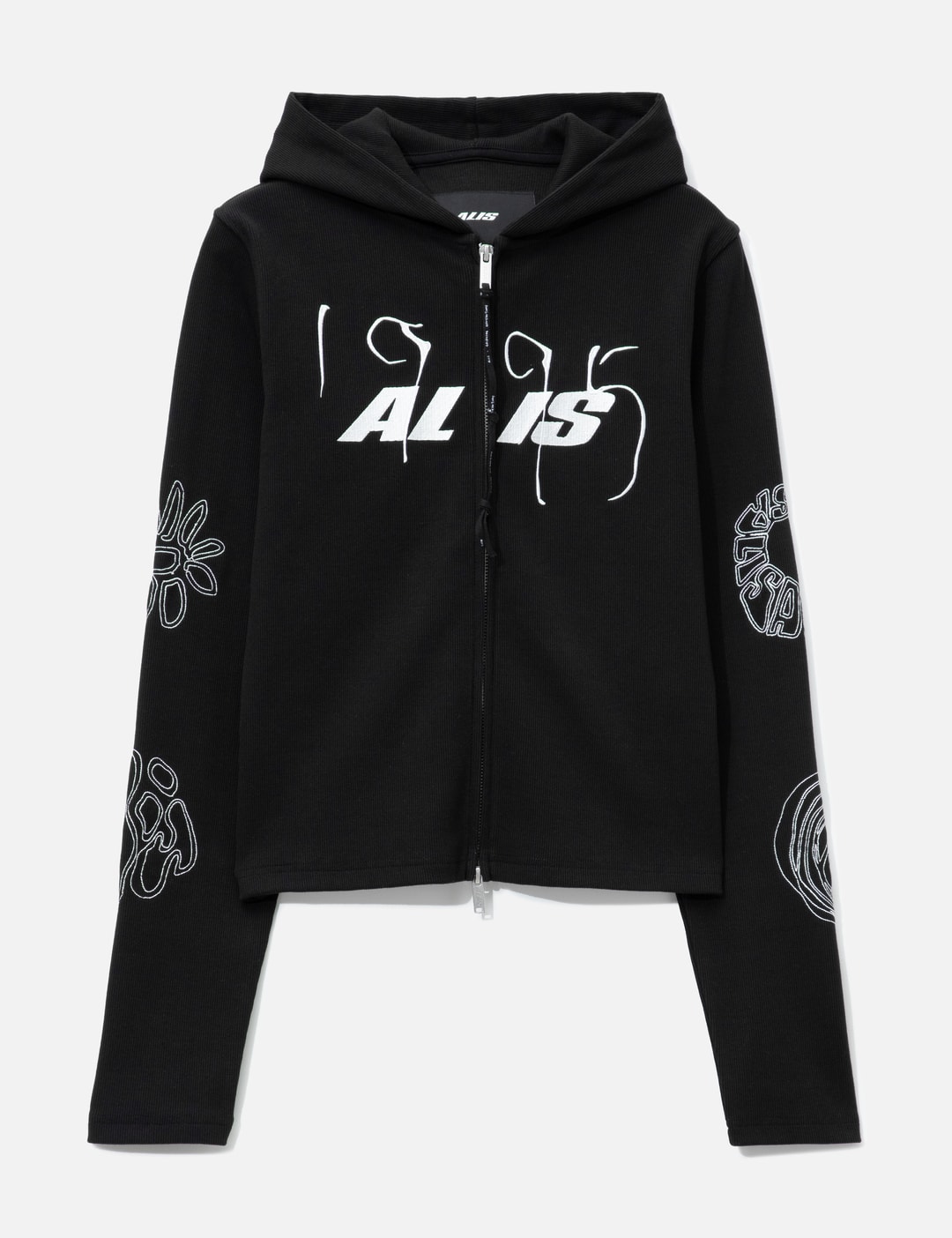 Nortey Rib Jersey Hoodie With Zipper And Embroidery view 8