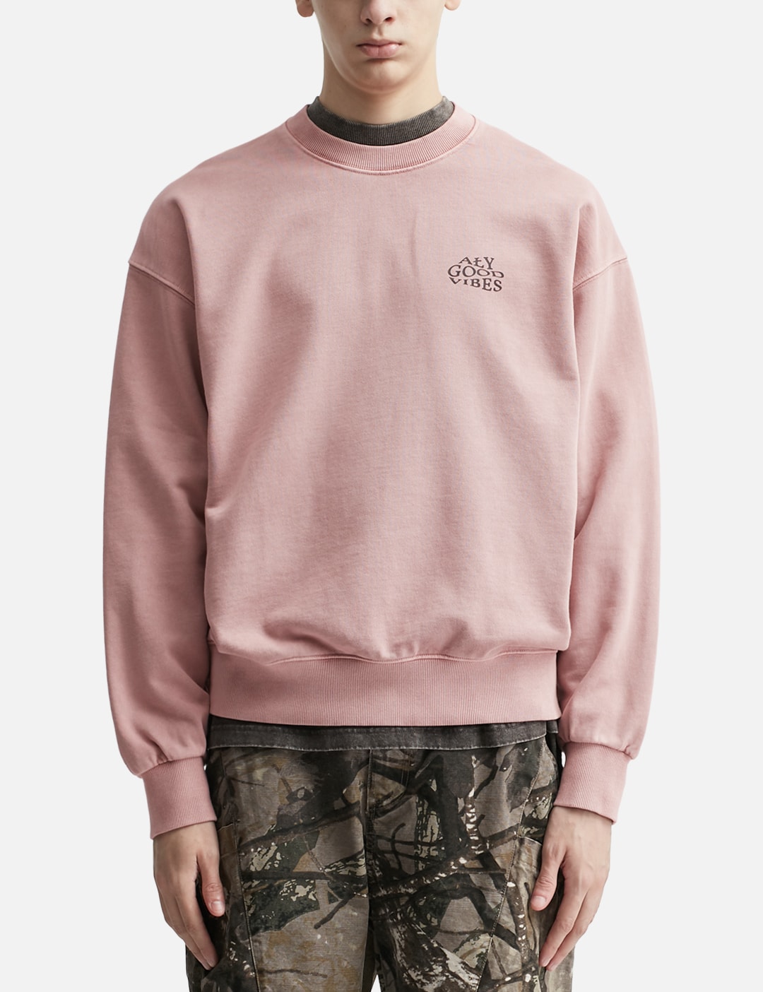 "Allergic To Negativity Pink Washed" Crewneck view 18