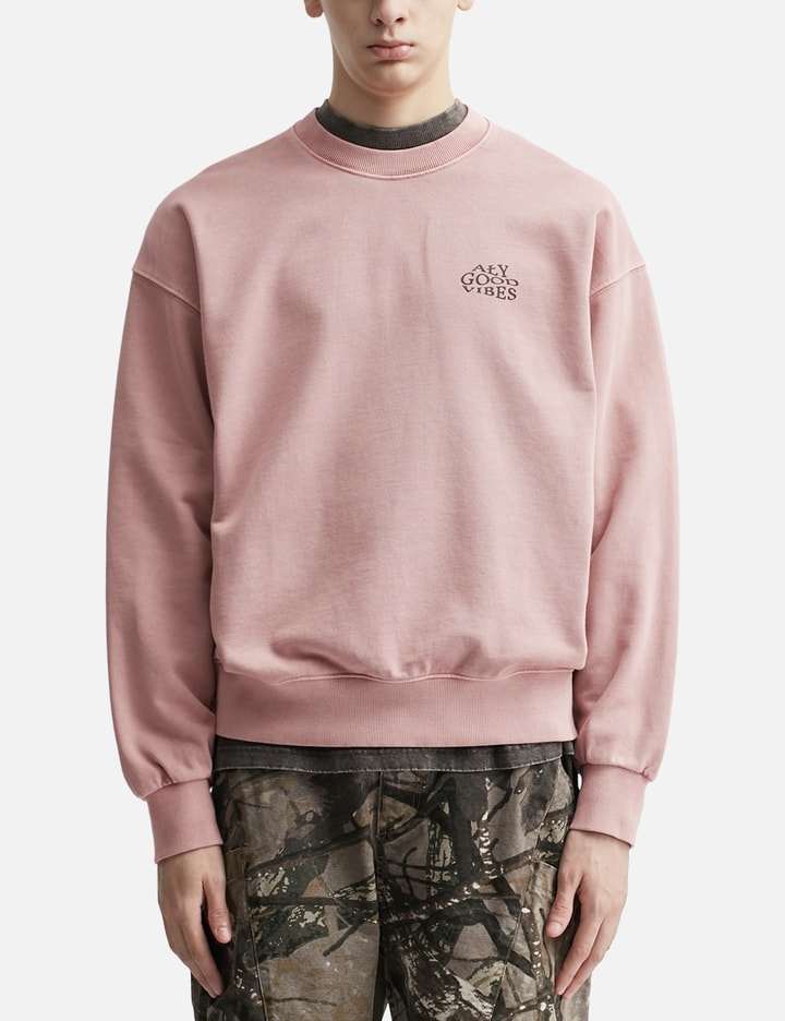 "Allergic To Negativity Pink Washed" Crewneck view 3