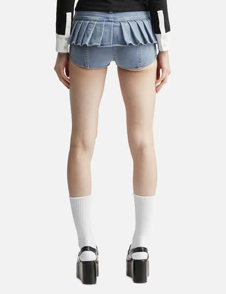 Pleats Washied Denim Shorts view 12