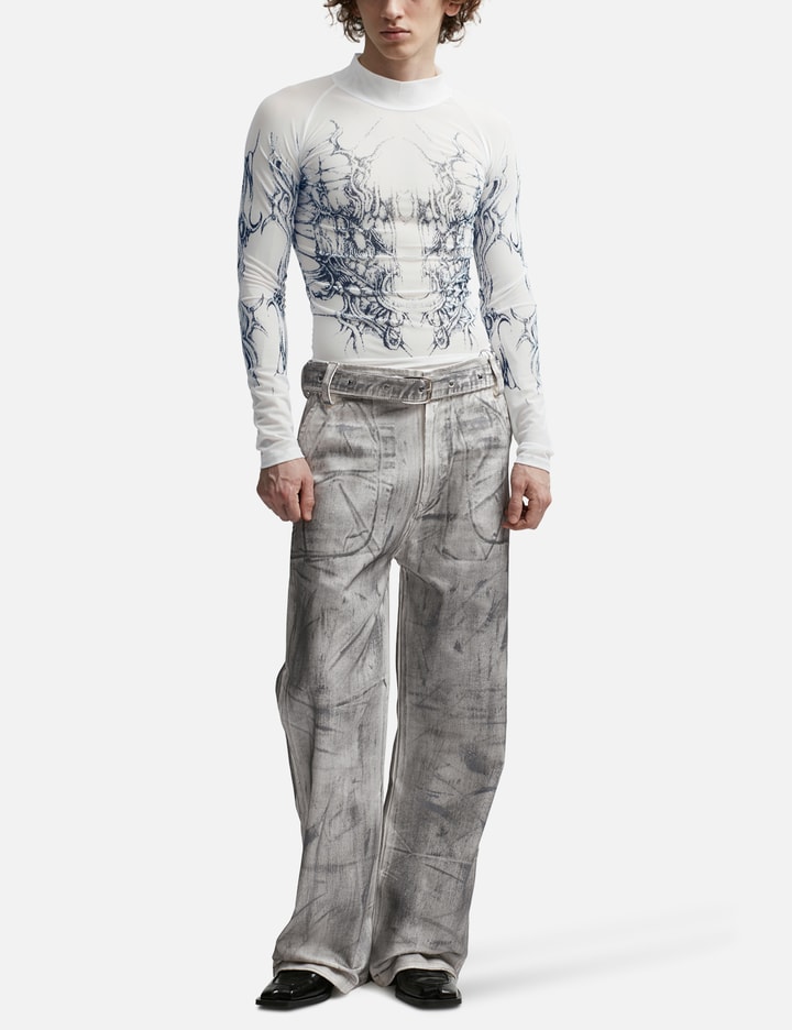 WAXED DOUBLE BELT JEANS Placeholder Image