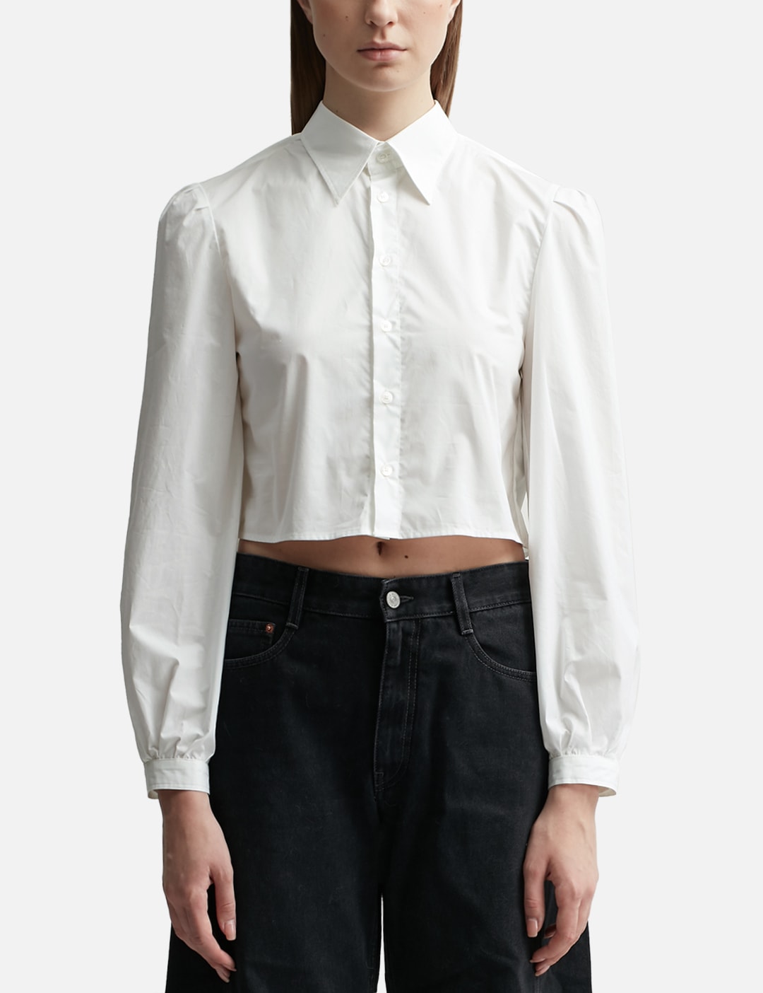 Poplin Destructured Cropped Shirt view 19