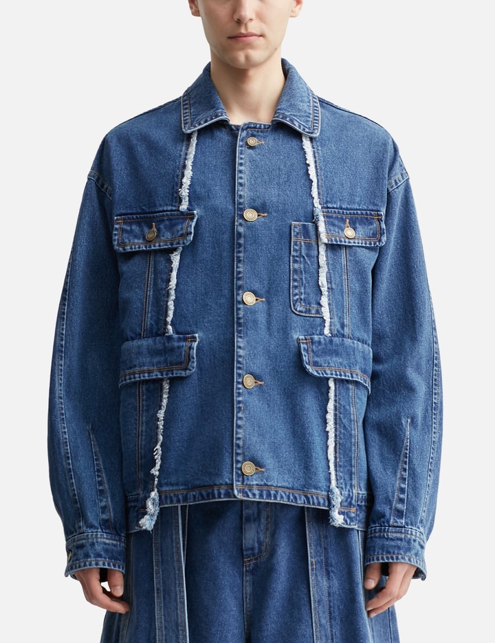 Asymmetric Vertical Denim Trucker Jacket Placeholder Image