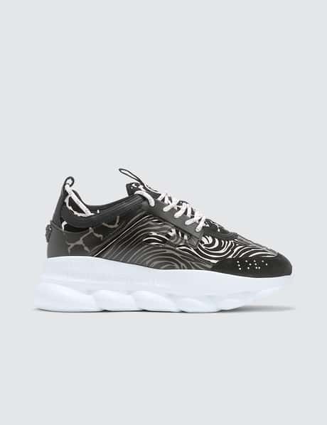 Versace Zebra Print Chain Reaction Sneakers HBX