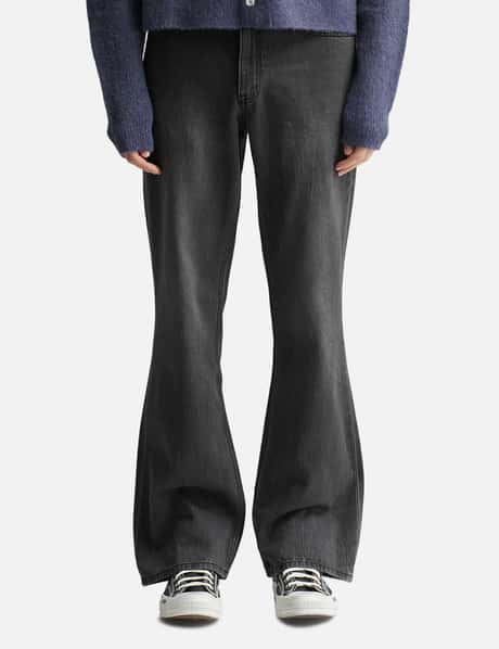 Flared-Leg Distressed Denim Jeans view 10