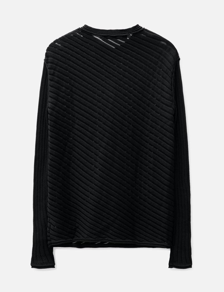 Monofilament Pinstripe Knitted Longsleeve Black Placeholder Image