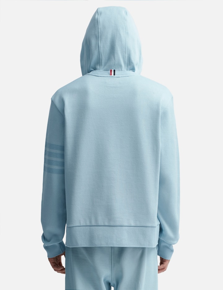 Shop Thom Browne Double Face Knit 4-bar Hoodie In Blue