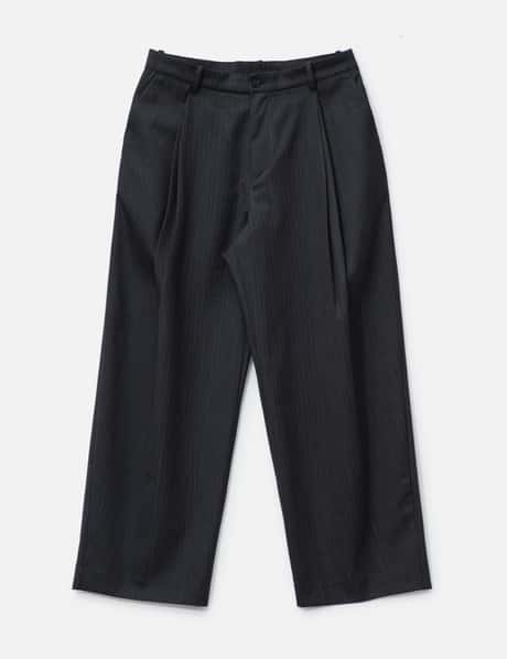 Stripe Wool Blend Pleated Trousers view 6