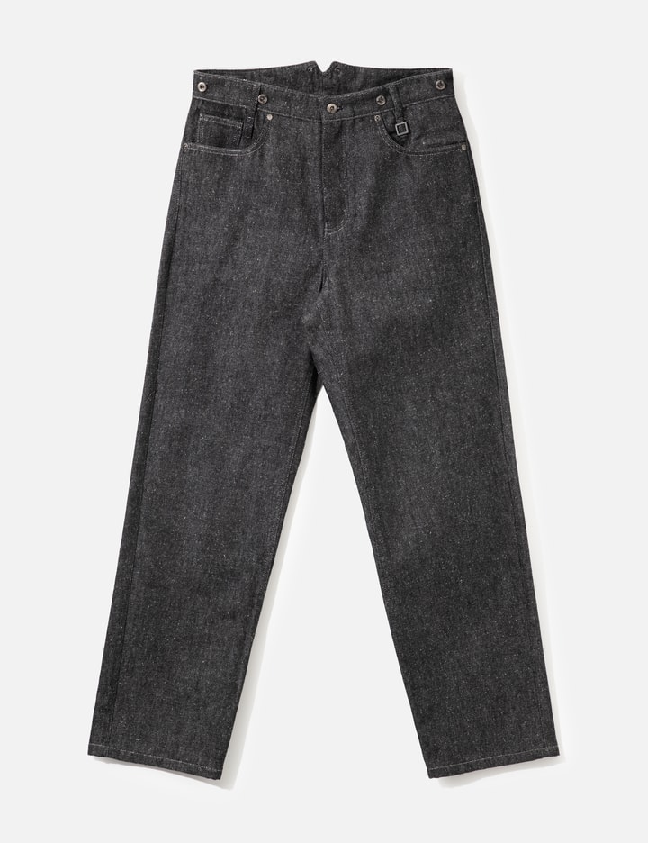 Wooyoungmi Black Cotton Silk Denim Pants