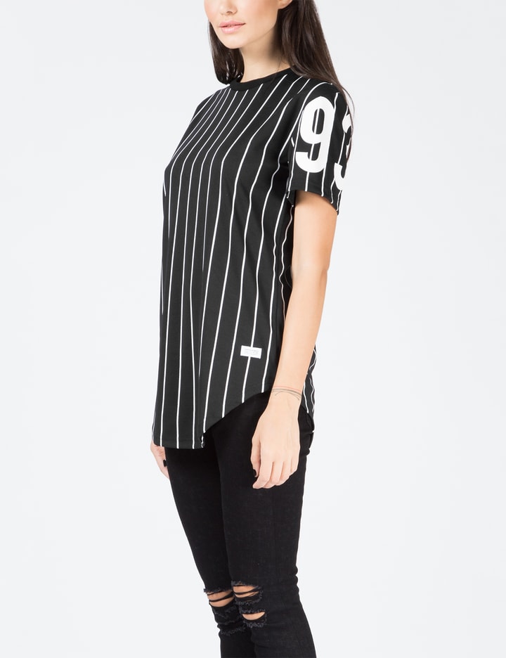 Black 93 Pinstripe Scallop T-Shirt Placeholder Image