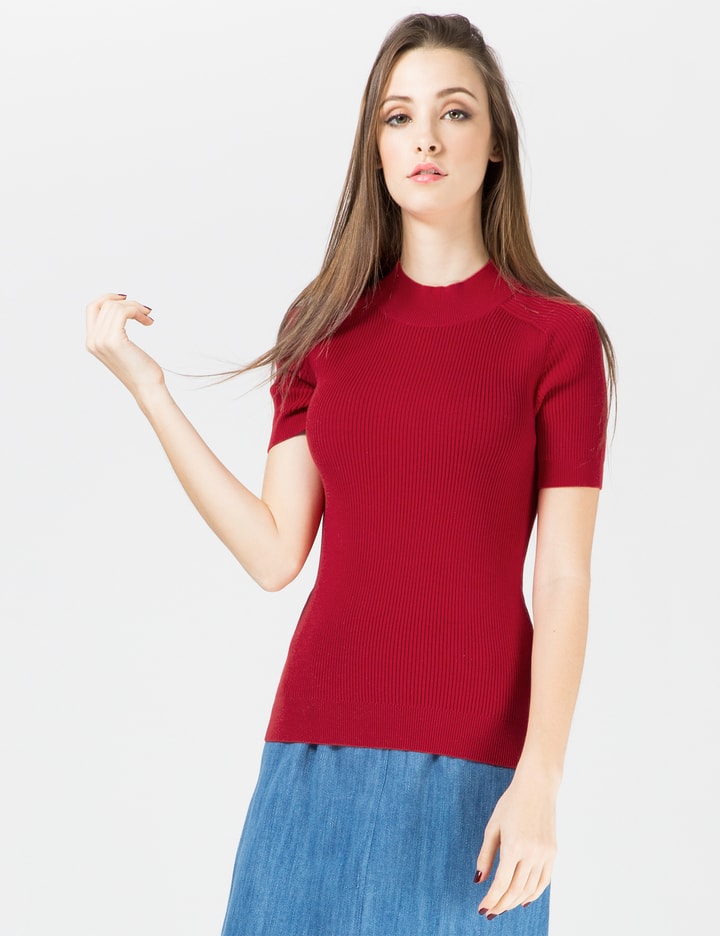 Red High Neck Pullover Sweater Placeholder Image