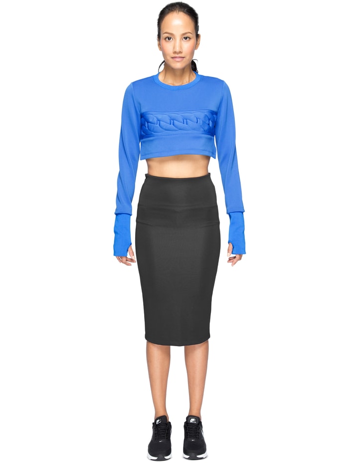 Blue Emboss Woven Crop Top Placeholder Image