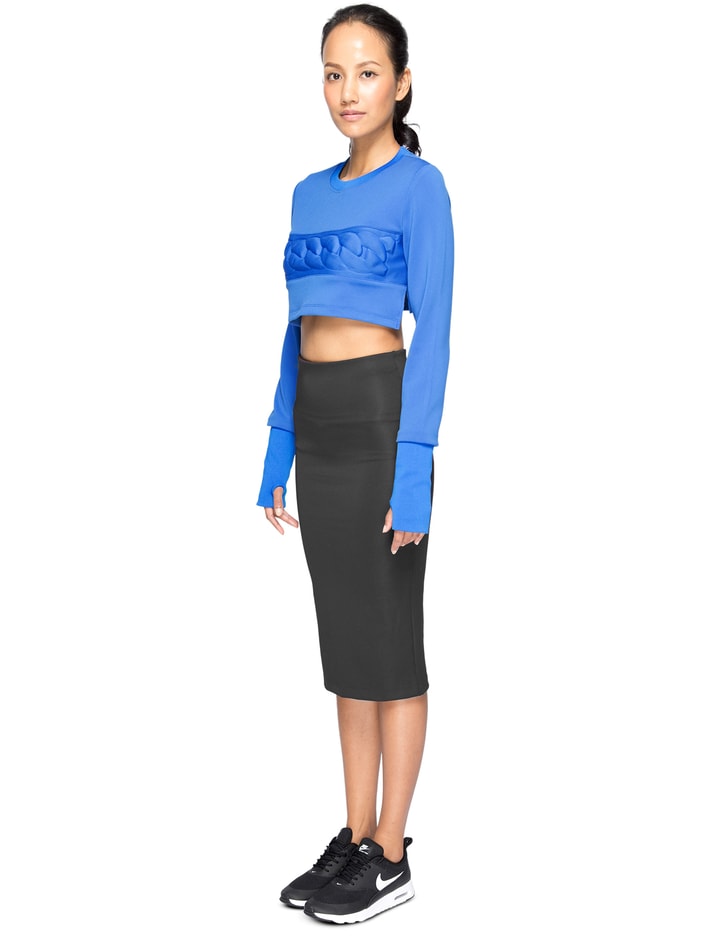 Blue Emboss Woven Crop Top Placeholder Image