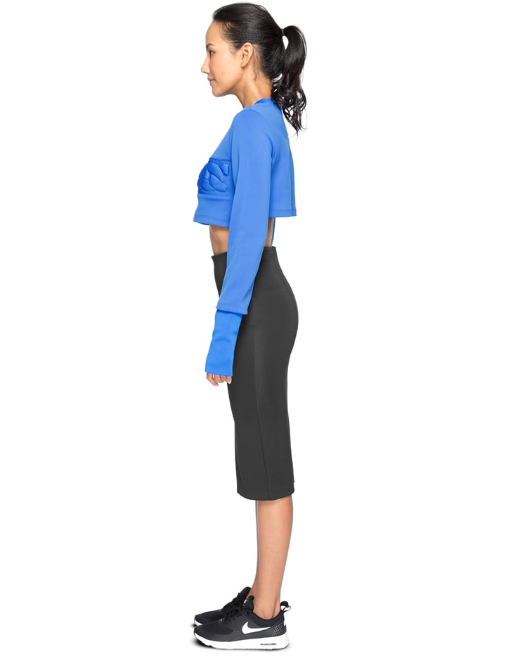 Blue Emboss Woven Crop Top Placeholder Image