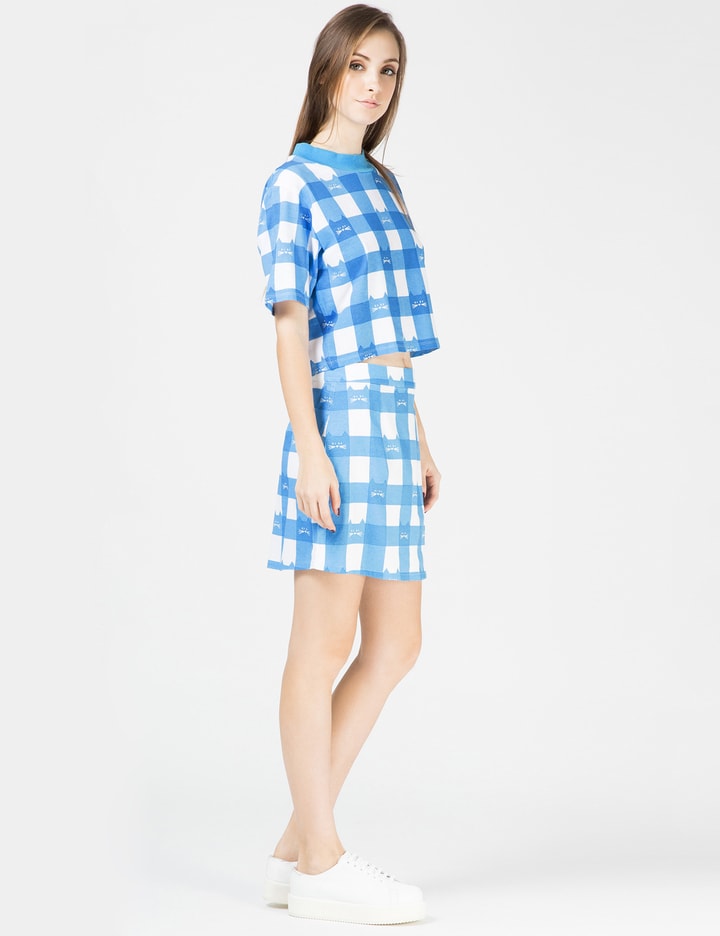 Blue Cat Gingham A-Line Skirt Placeholder Image