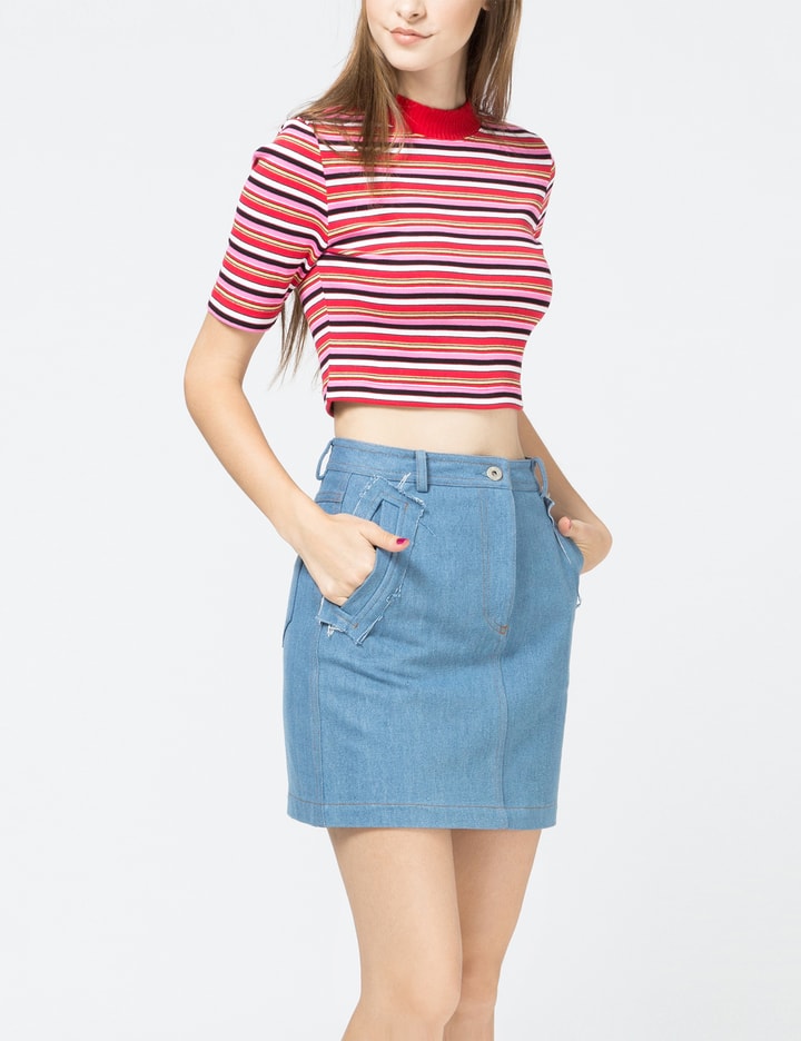 Pink Striped Crop Top Placeholder Image