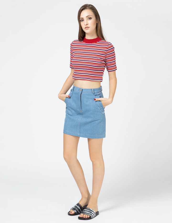 Pink Striped Crop Top Placeholder Image