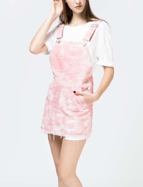 dungaree dress pink Angie Ann - Pink Mini Dungaree Dress