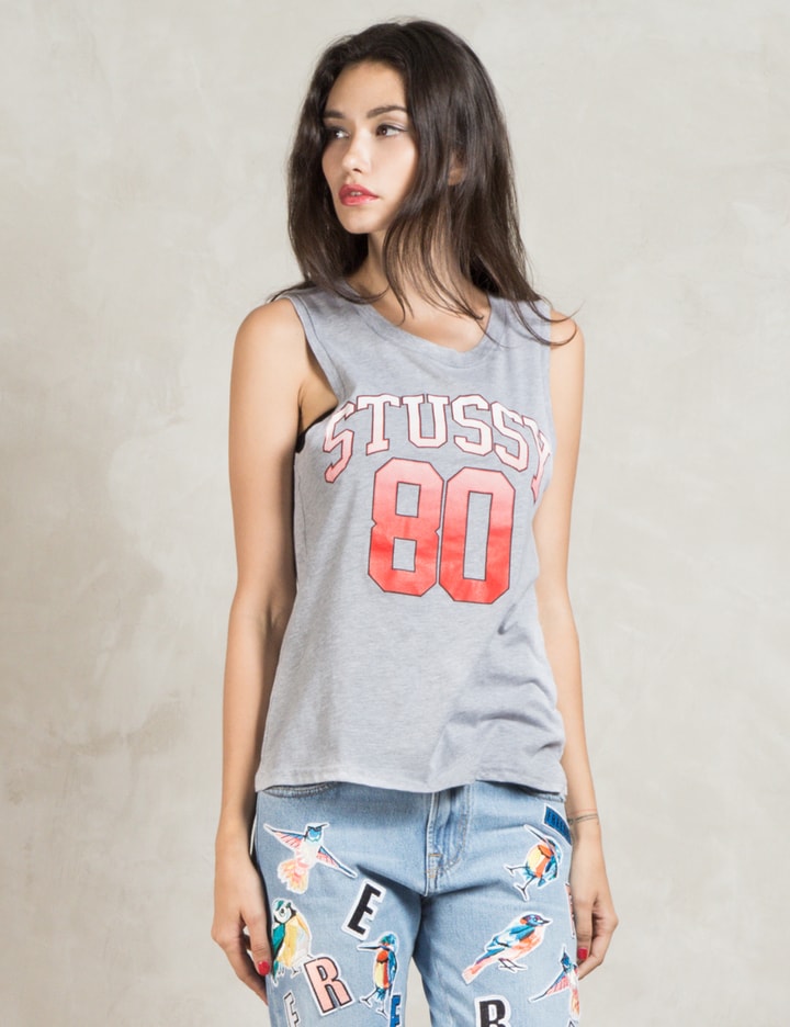 Grey Heather Stussy 80 Muscle Scoop Tank Top Placeholder Image