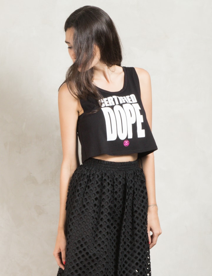 Stüssy Black Certified Dope Crop Tank Top
