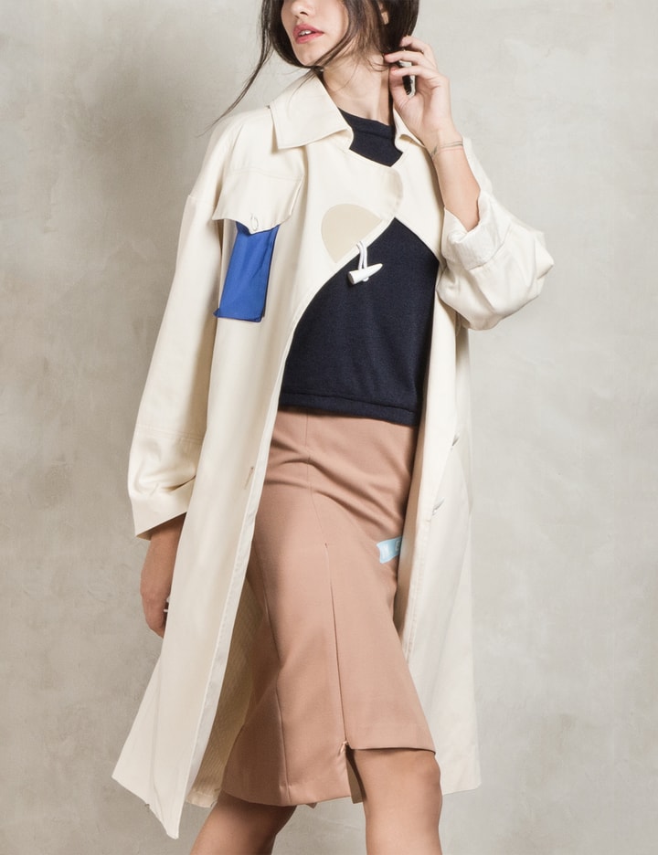 Beige “What’s your real life” Trench Coat Placeholder Image