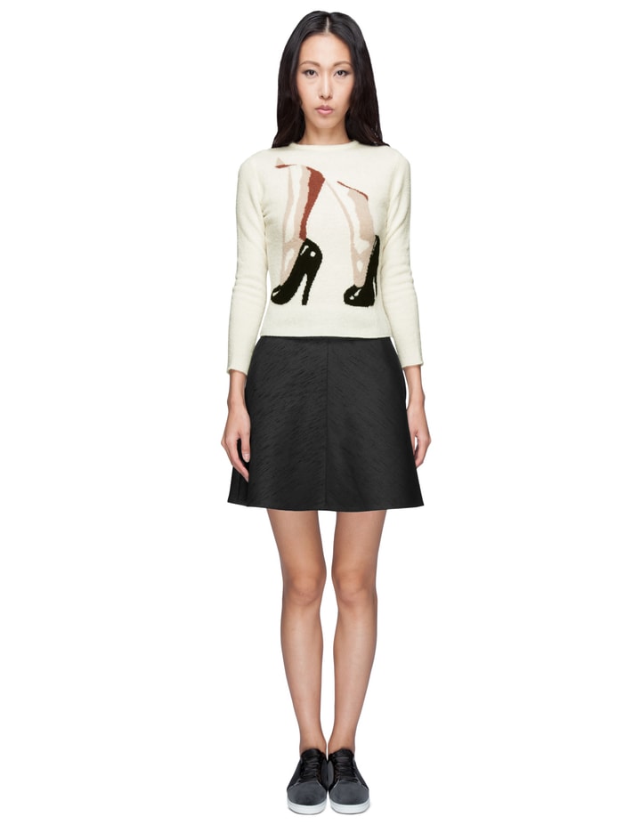 Ecru Lurex Terry Knit Pullover Sweater Placeholder Image