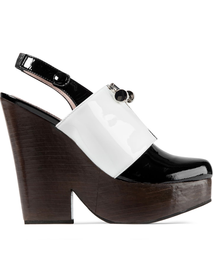 Noir/Ecro Bloc Zipe Vernis Heels Placeholder Image