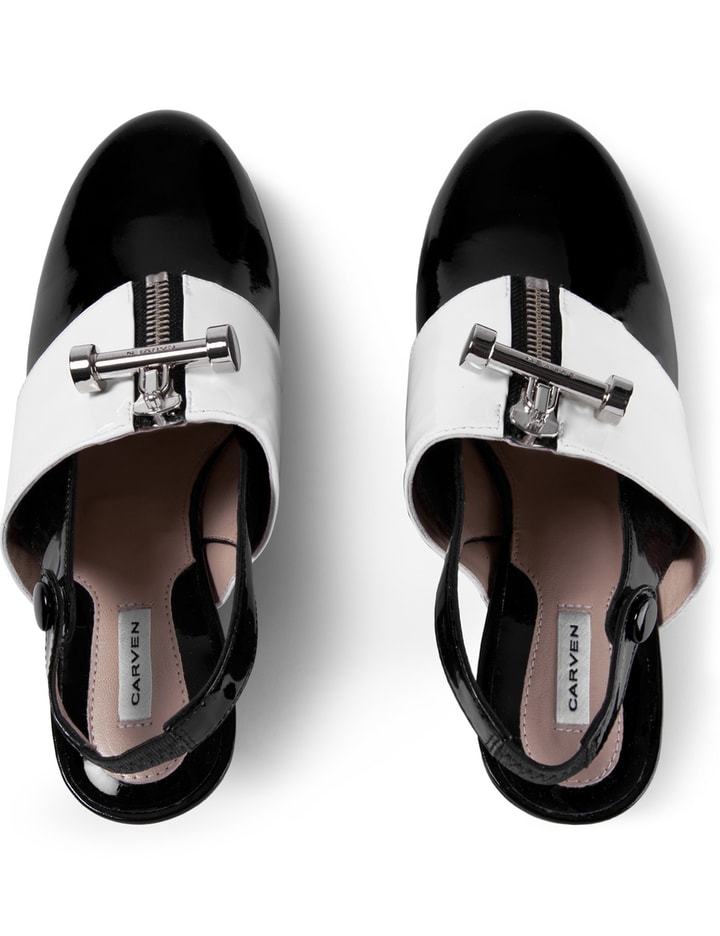 Noir/Ecro Bloc Zipe Vernis Heels Placeholder Image