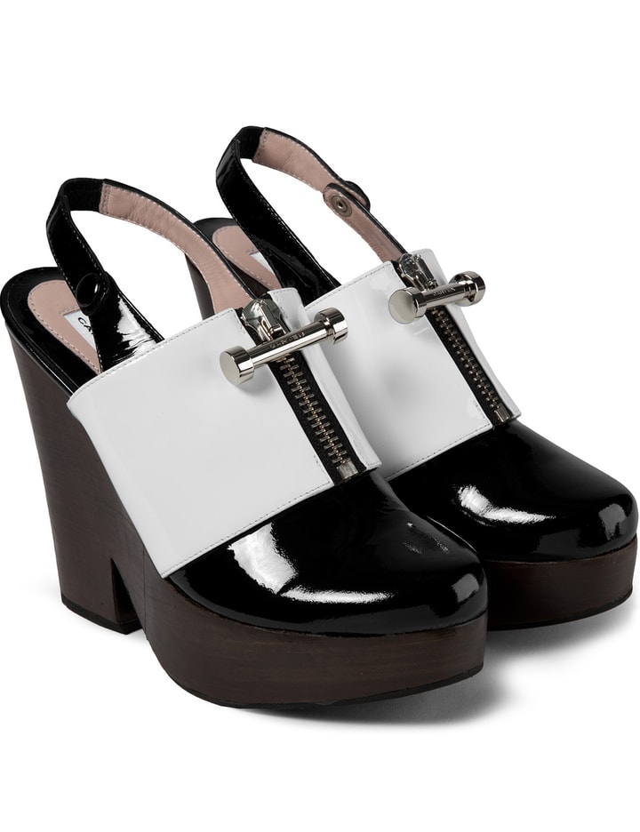 Noir/Ecro Bloc Zipe Vernis Heels Placeholder Image