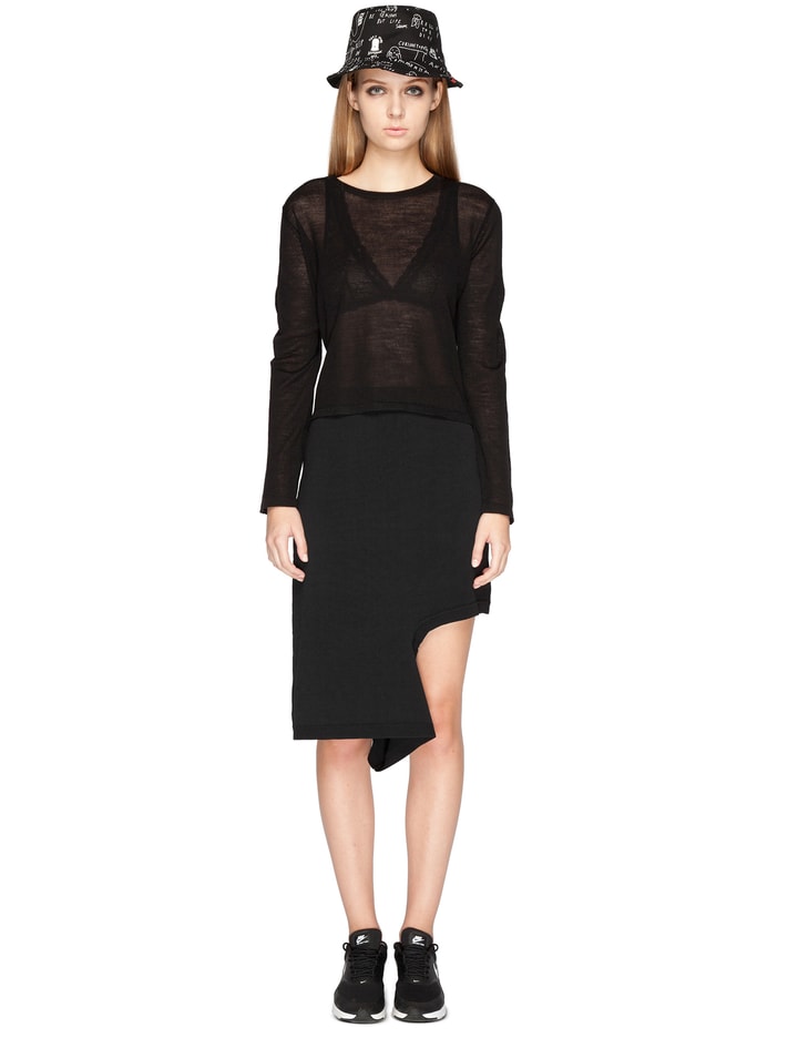 Black Solid Side Drape Skirt Placeholder Image