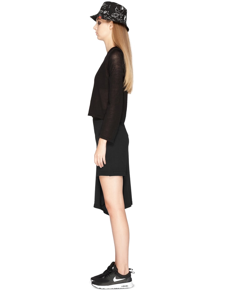 Black Solid Side Drape Skirt Placeholder Image