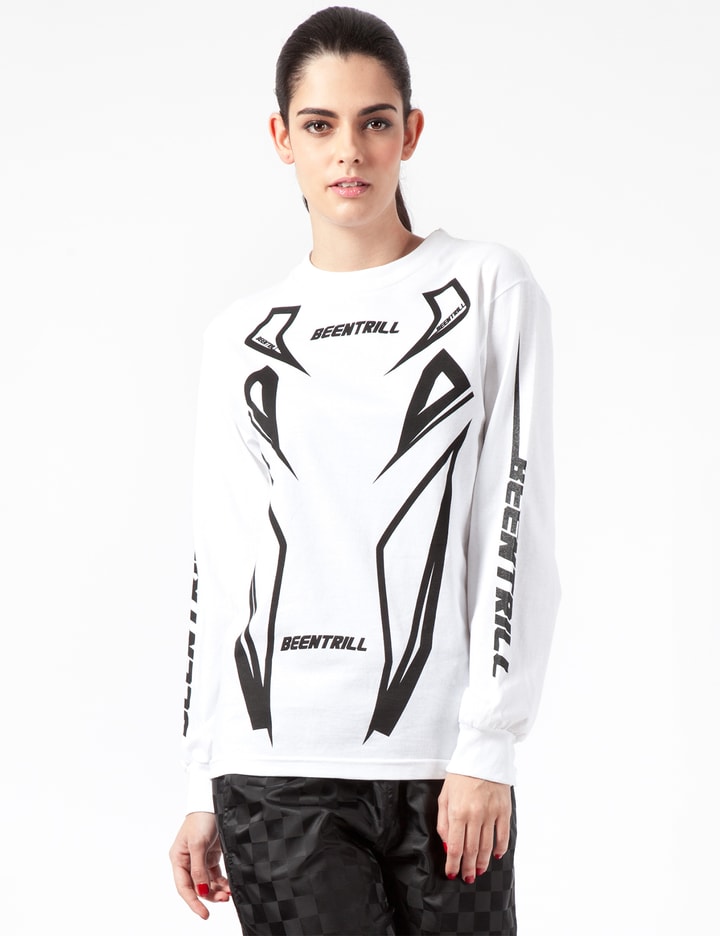 White Be Moto Jersey L/S T-Shirt Placeholder Image