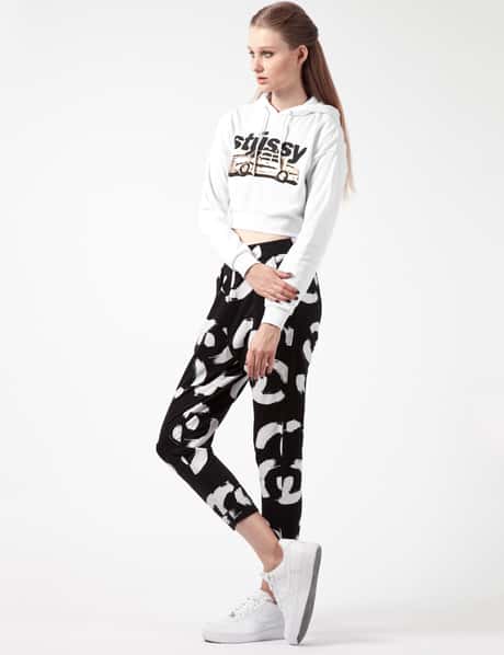 Stüssy White Stussy Car Cropped Hoodie HBX - Main Image