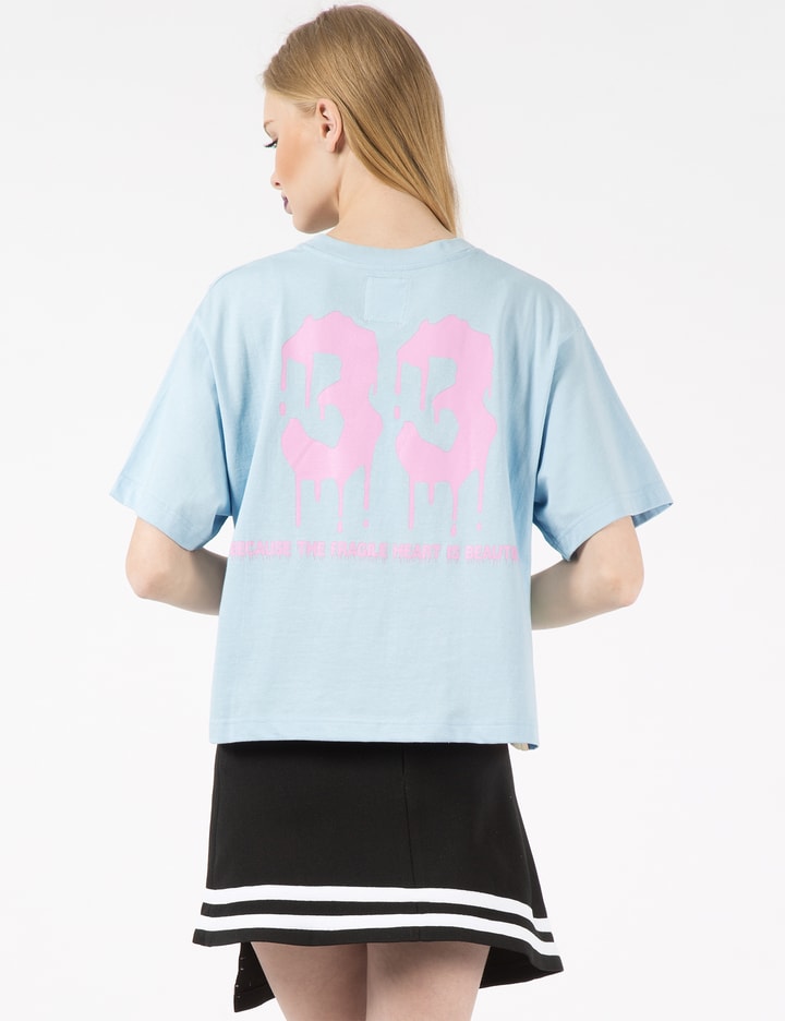 Blue Beautiful Sloth Panel Cropped T-Shirt Placeholder Image