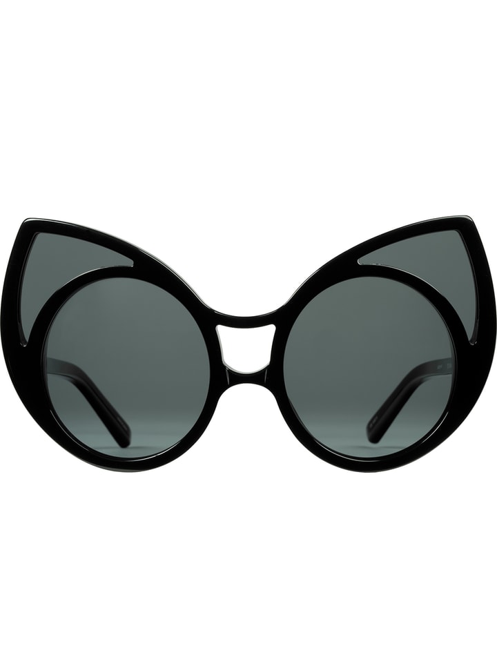 Khaleda Rajab + Fahad Almarzouq x Linda Farrow Black Pointy Cateye Sunglasses Placeholder Image