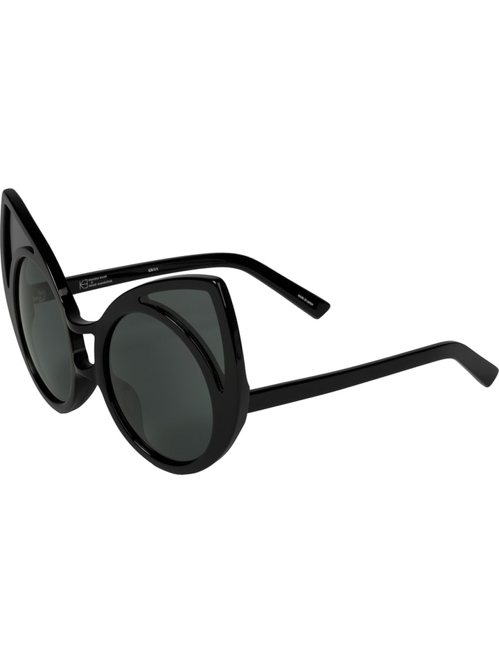 Khaleda Rajab + Fahad Almarzouq x Linda Farrow Black Pointy Cateye Sunglasses Placeholder Image