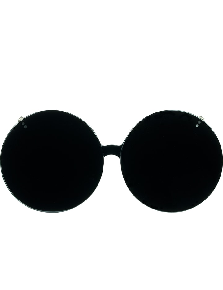 Jeremy Scott x Linda Farrow Black Acetate Round Mickey Mouse Sunglasses Placeholder Image