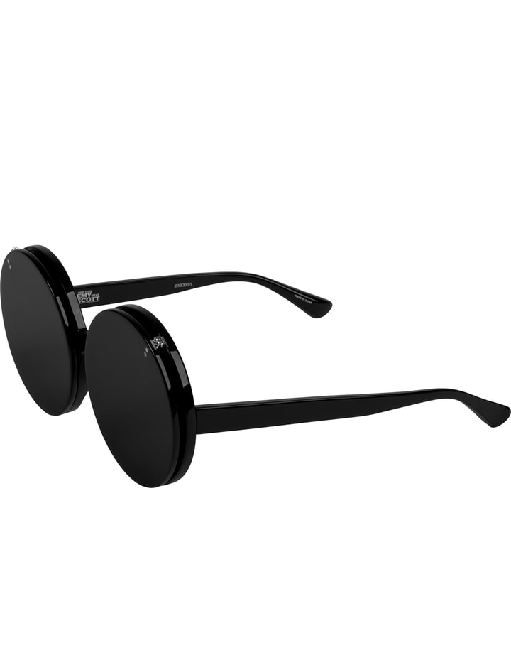 Jeremy Scott x Linda Farrow Black Acetate Round Mickey Mouse Sunglasses Placeholder Image
