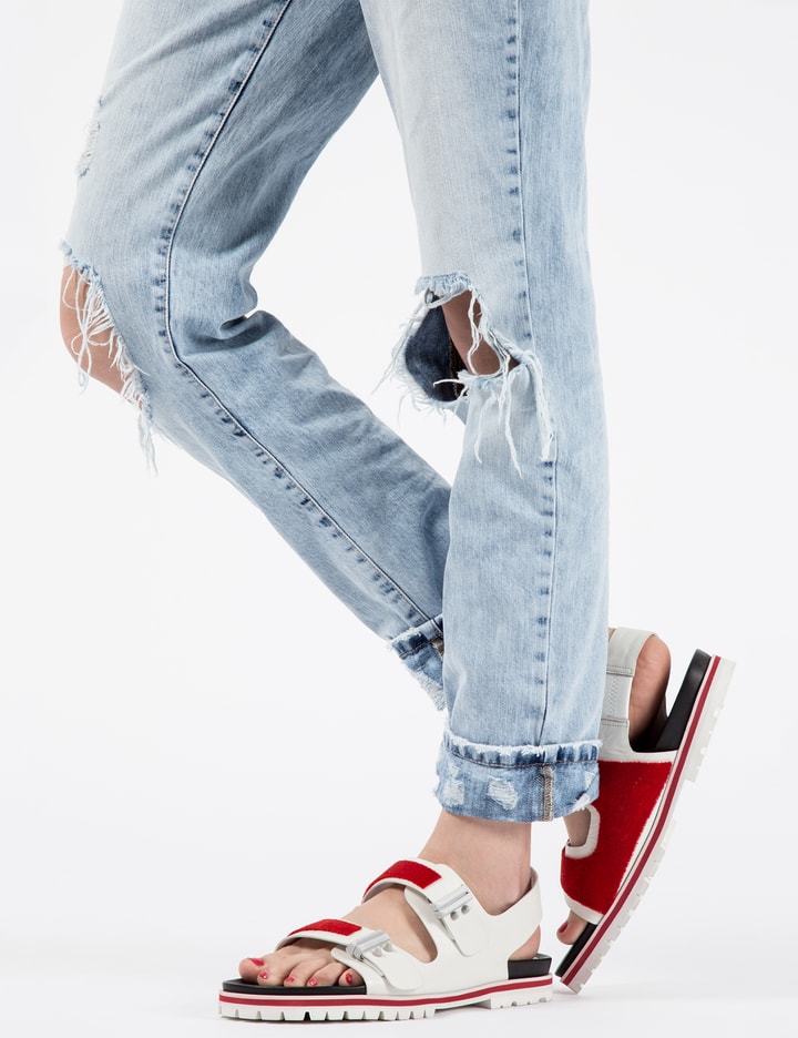 White Embroidery Saldle Shoes Placeholder Image
