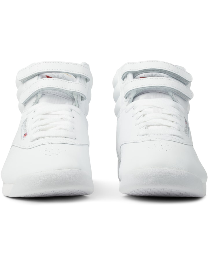 White Freestyle Hi-Top Sneakers Placeholder Image