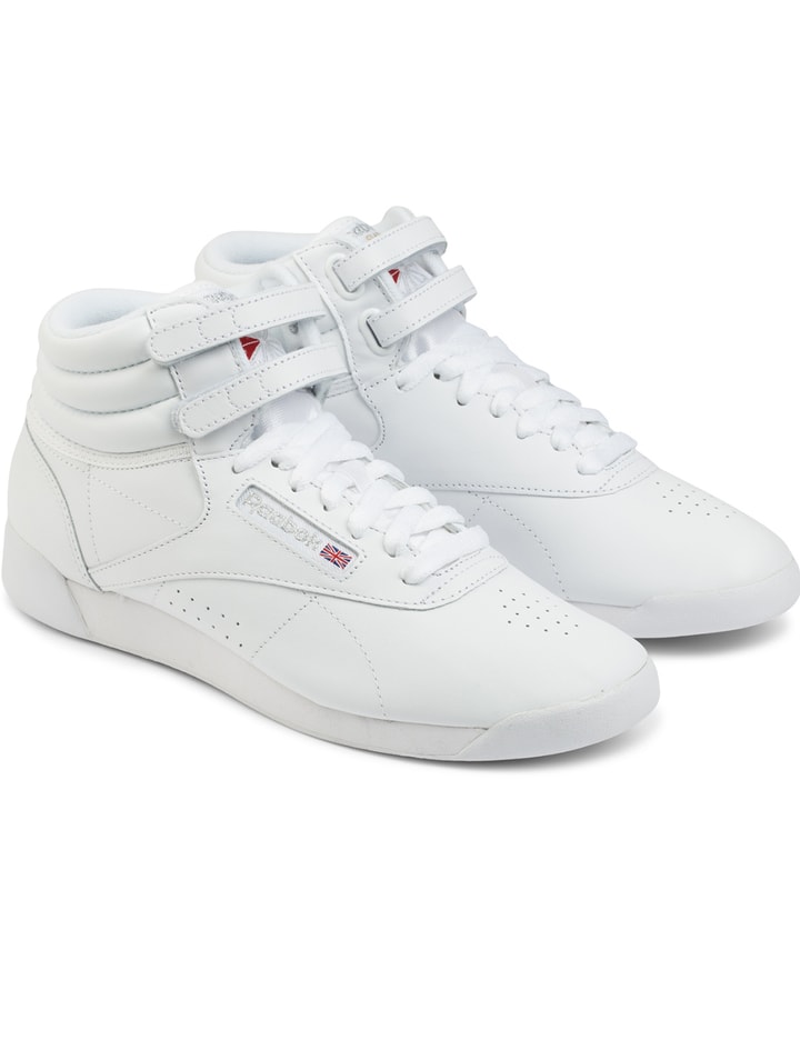 White Freestyle Hi-Top Sneakers Placeholder Image