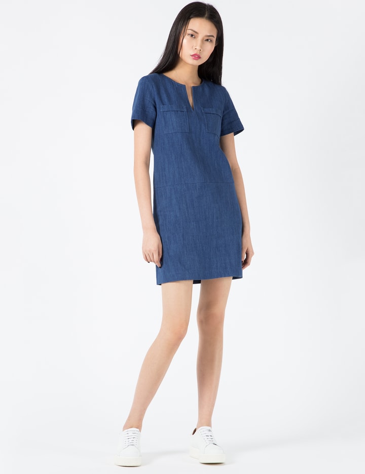 apc denim dress A.P.C. - LOPEZ COTTON DENIM DRESS