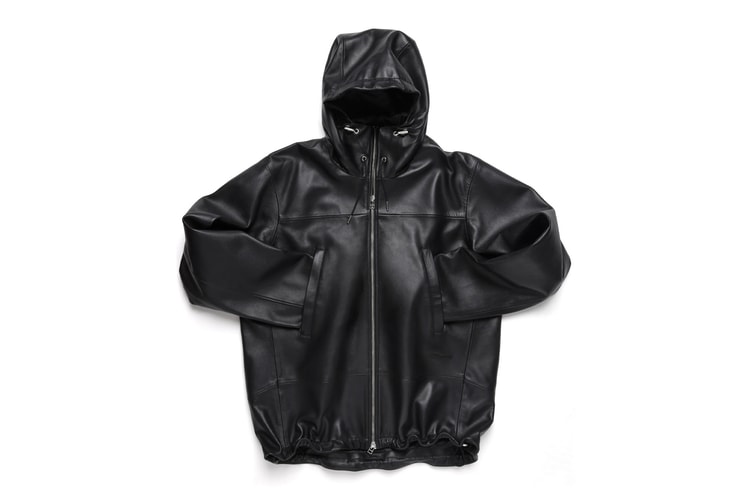 JJJJound เผยโฉม Leather Full Zip Parka สีดำล้วนสุดหรู