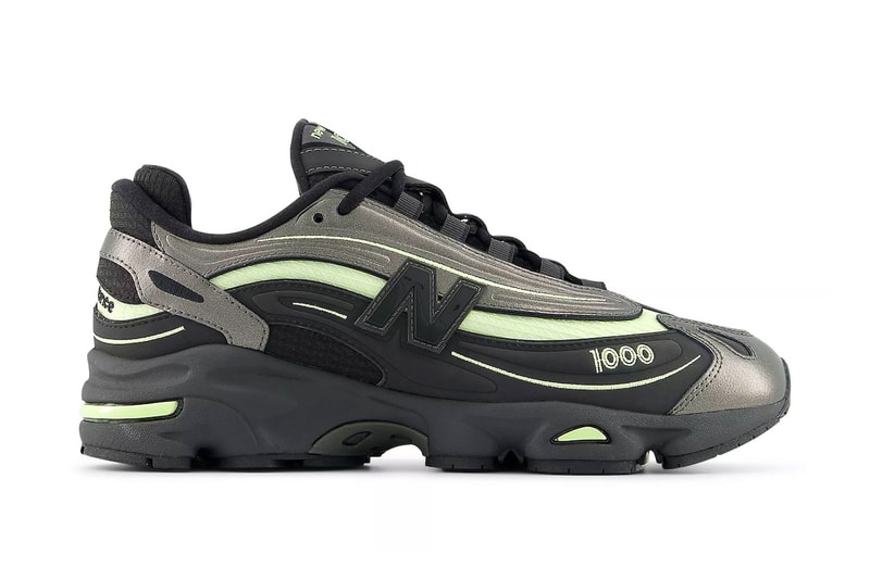 New Balance 1000 เติมพลังเทคโนโลยีสาย Y2K ให้สีใหม่สุดเท่ “Black Metallic/Dry Lime”
